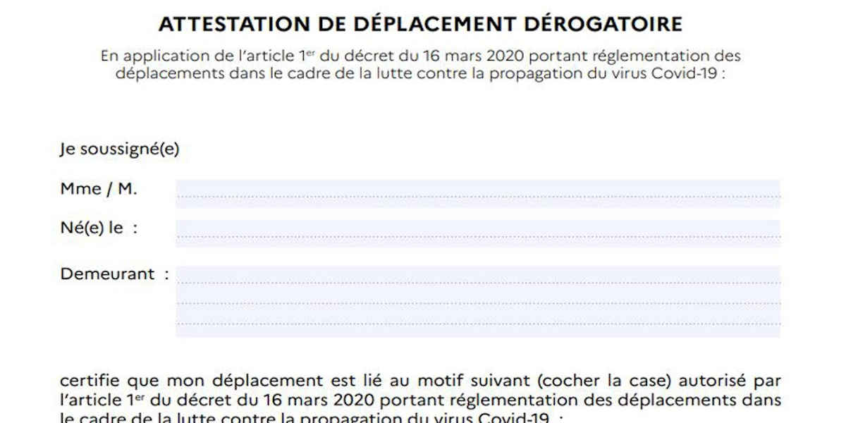 Selon le Conseil d’État, l'attestation officielle de déplacement dérogatoire n'était pas obligatoire